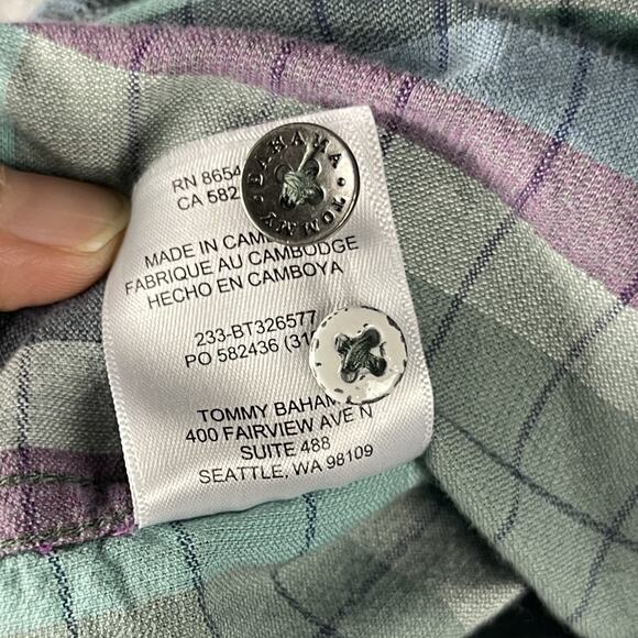 Tommy Bahama Coastline Corduroy Shirt Mens XLT Verde Plaid Button Up Soft - Picture 9 of 16